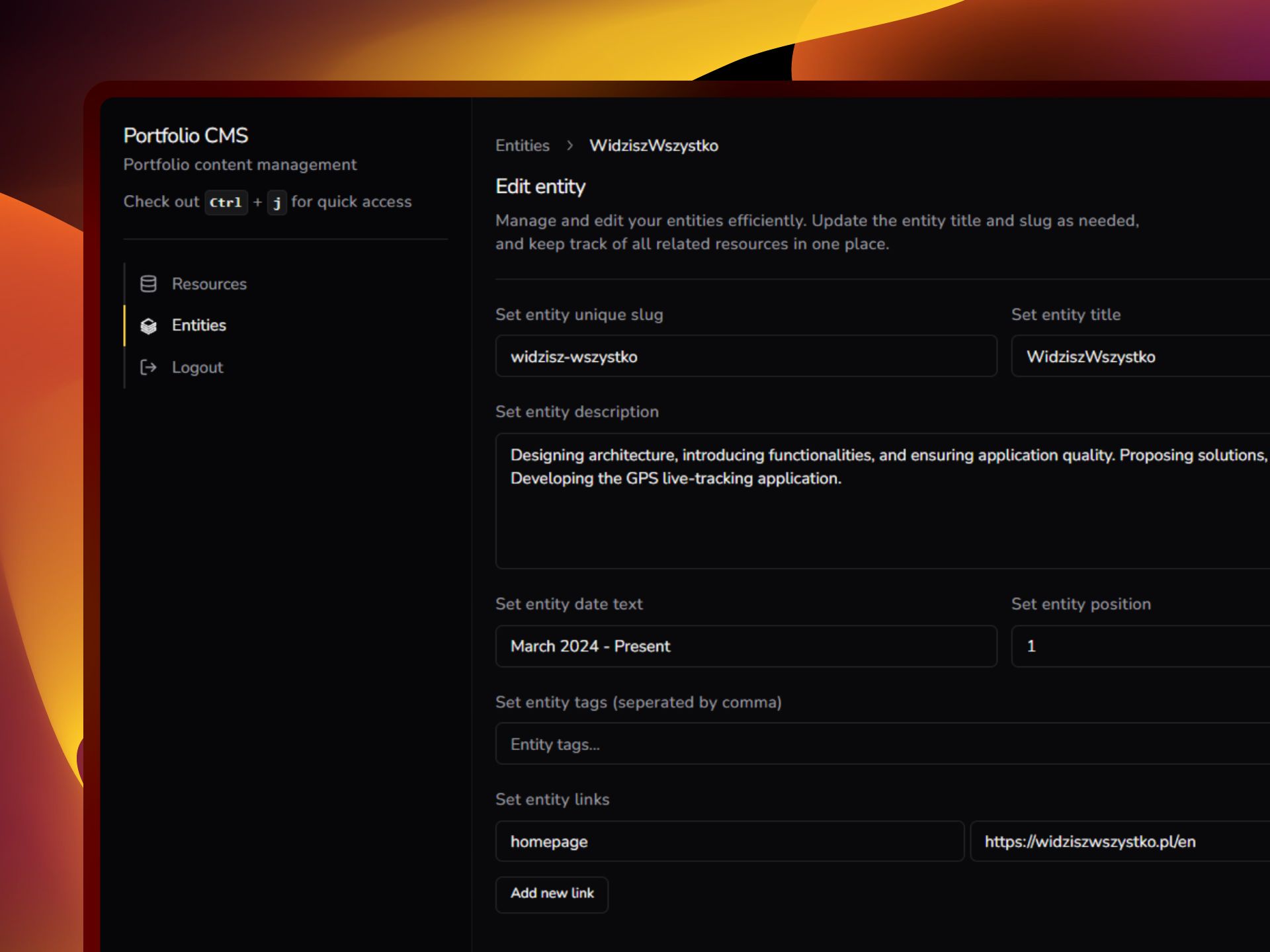 Portfolio CMS